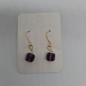 Earrings Purple Geometric Shape Drop Hook Earrings Simple Elegant